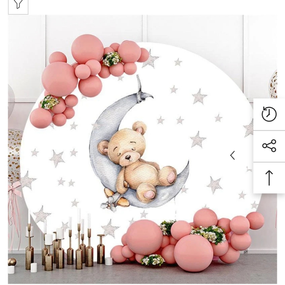 To the moon and back teddy bear baby shower backdrop